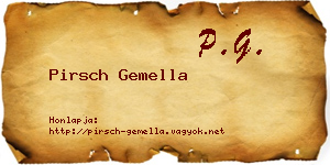 Pirsch Gemella névjegykártya
